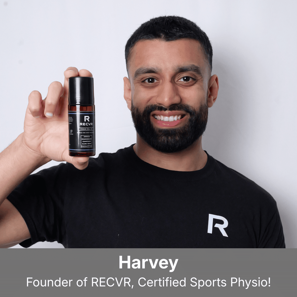 Harvey, founder of RECVR and certified sports physiotherapist