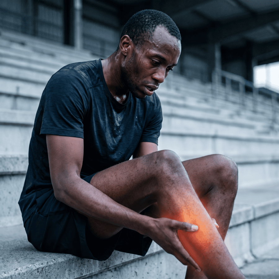 Exhausted athlete after training