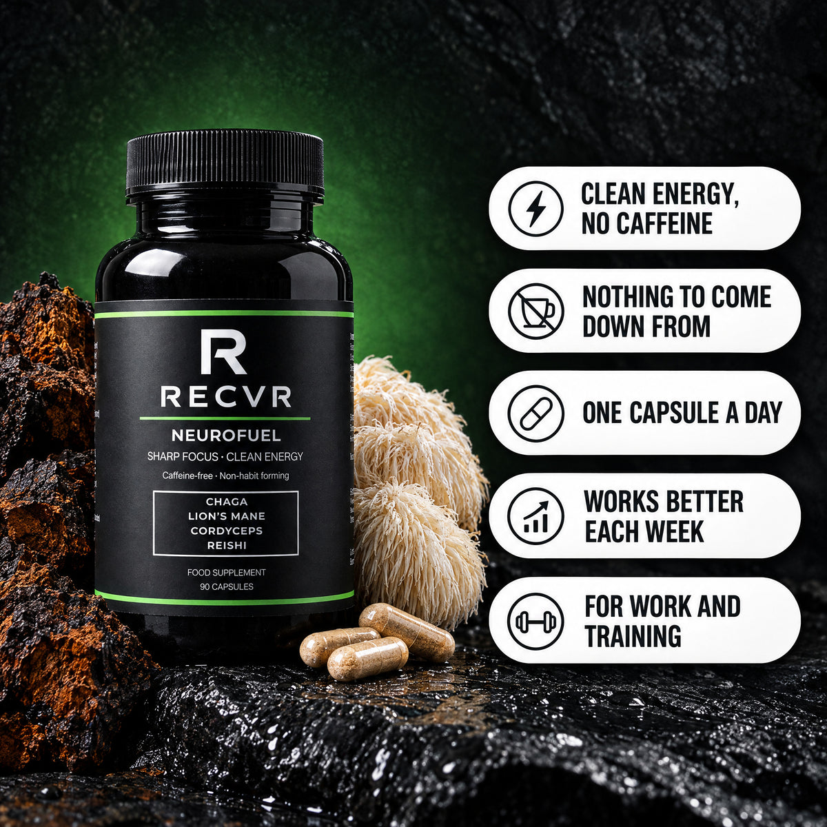 NeuroFuel with chaga and lion's mane