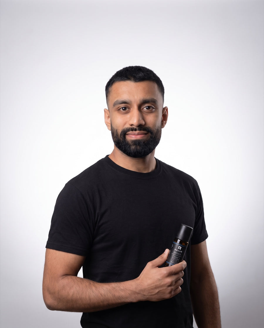 Harvey, sports physiotherapist and founder of RECVR